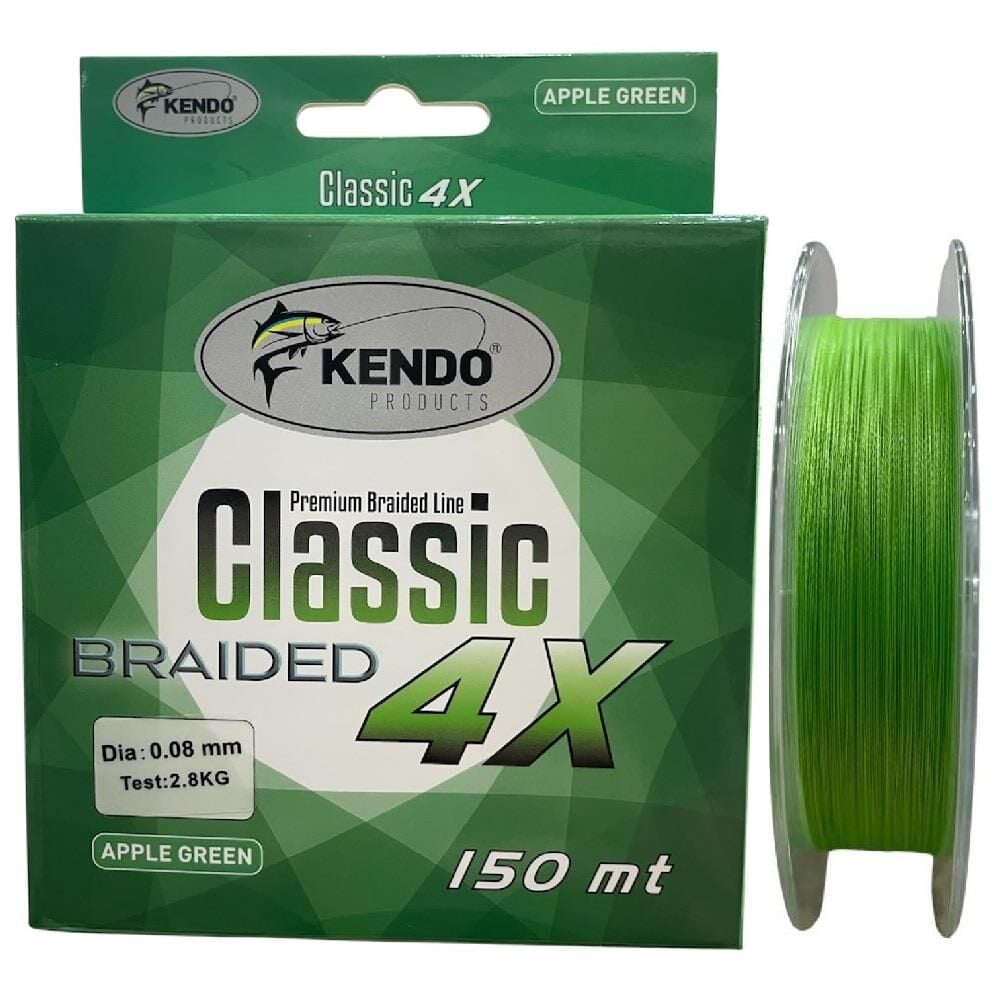 Kendo Classic 4X 150mt 0.08mm 2.8kg Örgü İp Misina Apple Green