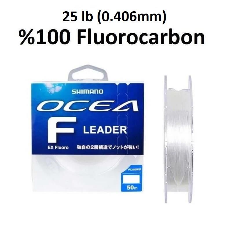 Shimano Ocea F Leader EX Fluorocarbon Misina 50m 25lb 0.406mm