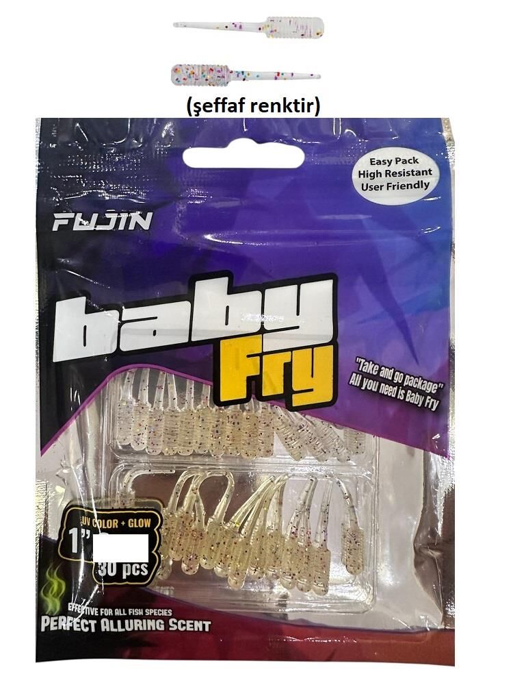 Fujin Baby Fry 2.7cm LRF Silikonu 30 Adet Rainbow Glitter
