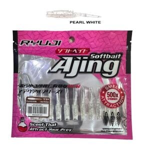 Ryuji Rock Worm 4cm Kokulu LRF Silikon Yem (12 adet) Pearl White