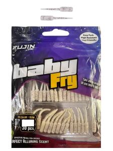 Fujin Baby Fry 2.7cm LRF Silikonu 30 Adet Pearl White Glow