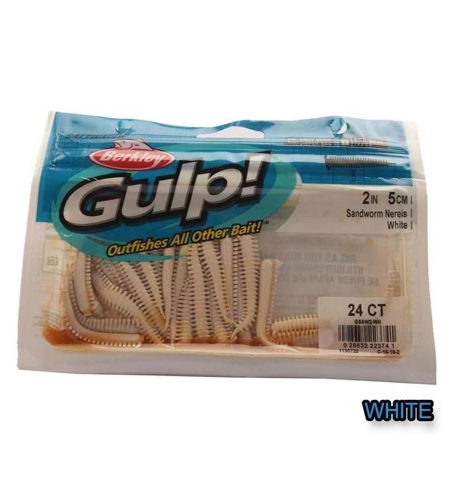 Berkley Gulp Saltwater Sandworm Sahte Kurt 5cm White (24 adet)