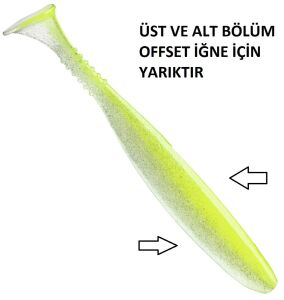 Daiwa Tournament L.S D'Fin 10.2cm 5.5gr Silikon Yem 7 Adet Lime Pearl