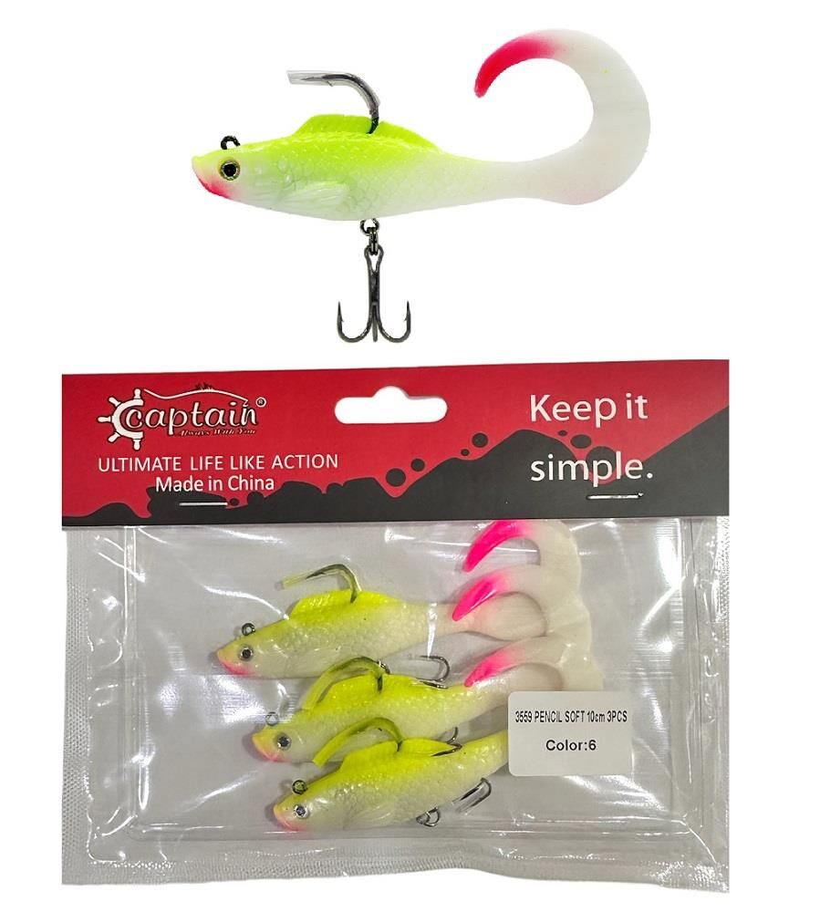 Captain 3559 Pencil Soft 10cm 12.5gr Silikon Yem 3 Adet Color:6