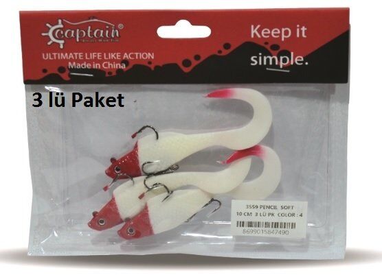 Captain 3559 Pencil Soft 10cm 12.5gr Silikon Yem Color:4