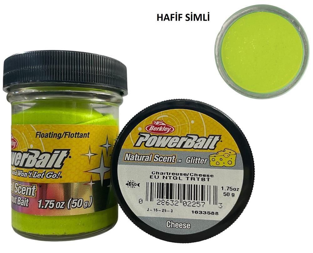 Berkley Powerbait Naturel Scent Cheese (Peynirli) Alabalık Hamuru Chartreuse 50gr