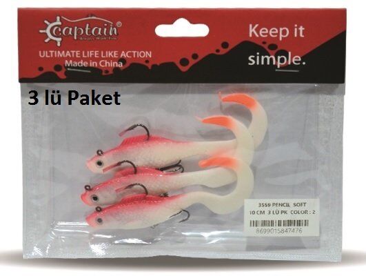 Captain 3559 Pencil Soft 10cm 12.5gr Silikon Yem Color:2