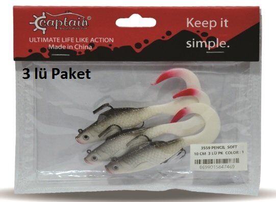 Captain 3559 Pencil Soft 10cm 12.5gr Silikon Yem Color:1