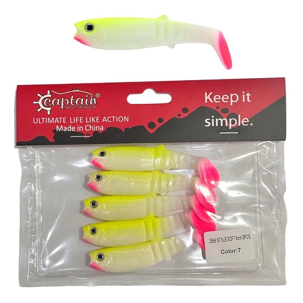 Captain 3569 Style Soft 8cm 5.5gr Silikon Yem 5 Adet Color:7