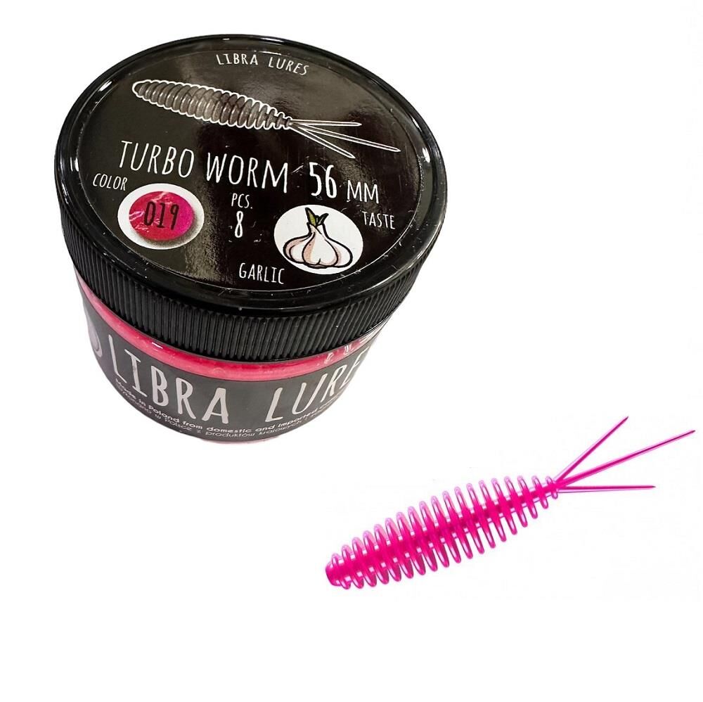 Libra Lures Turbo Worm 56mm Garlic Silikon Yem 8 Adet 019 Hot Pink