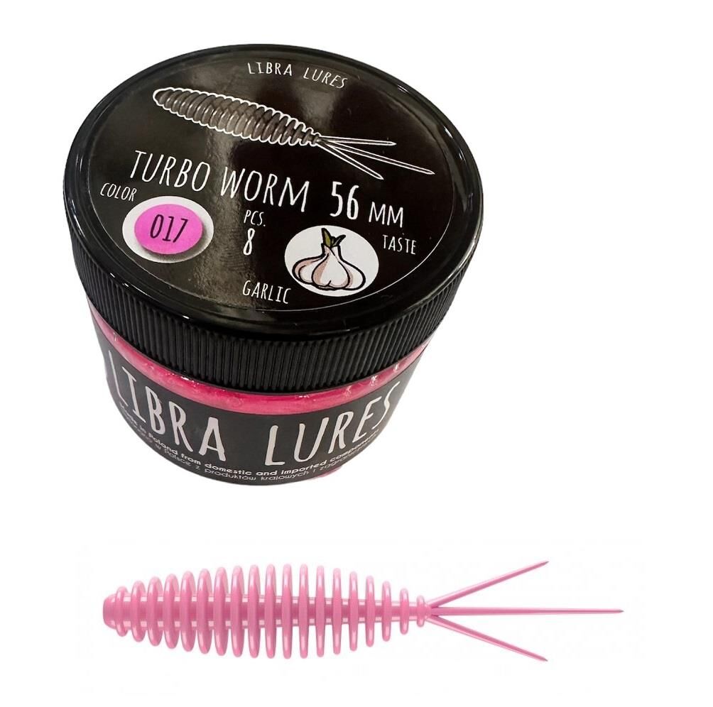 Libra Lures Turbo Worm 56mm Garlic Silikon Yem 8 Adet 017 Bubble Gum