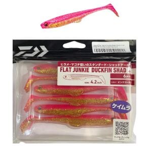 Daiwa Flat Junkie Duckfin Shad 4.2inch 11cm 8.6gr Silikon Yem 6 Adet Pink Gold