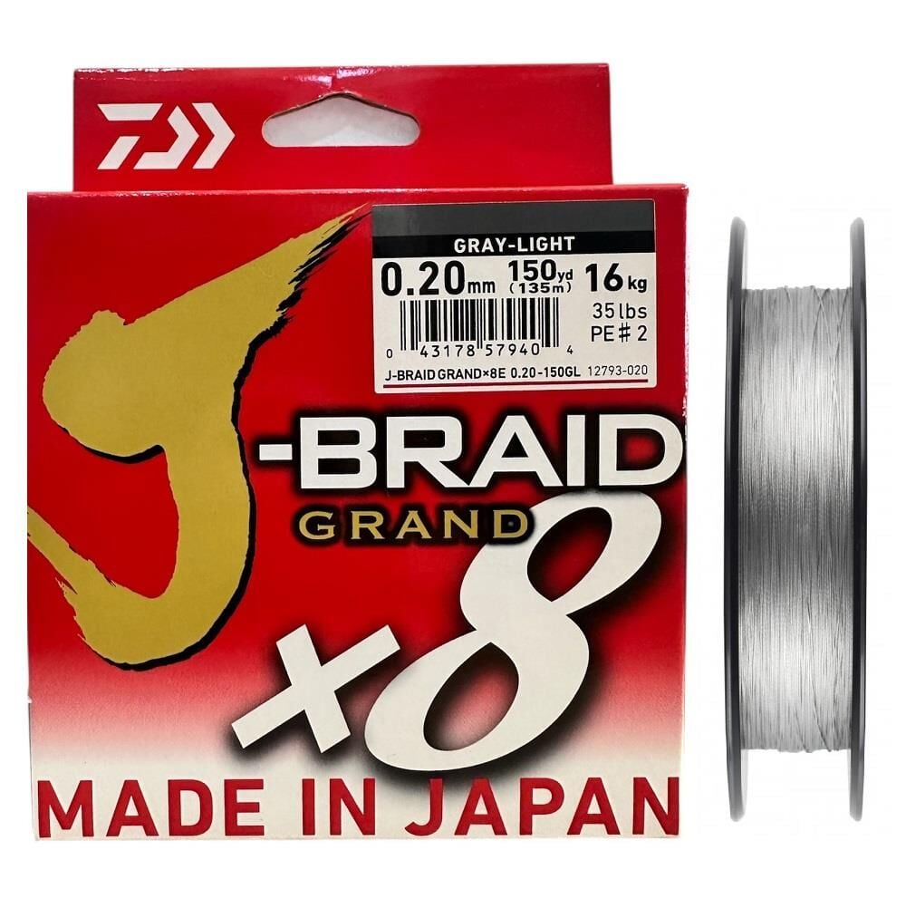 Daiwa J-Braid Grand 135mt 0.20mm 8X Gray Light İp Misina