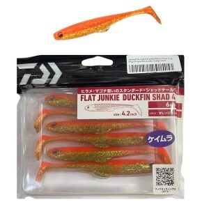 Daiwa Flat Junkie Duckfin Shad 4.2inch 11cm 8.6gr Silikon Yem 6 Adet Orange Gold