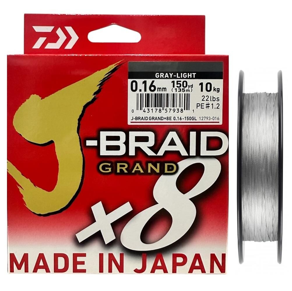 Daiwa J-Braid Grand 135mt 0.16mm 8X Gray Light İp Misina