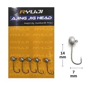 Ryuji Ajing 0.8gr No:6 Jig Head Zoka (5 Adet)