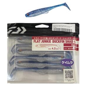 Daiwa Flat Junkie Duckfin Shad 4.2inch 11cm 8.6gr Silikon Yem 6 Adet Gold Lame Raw Sardine