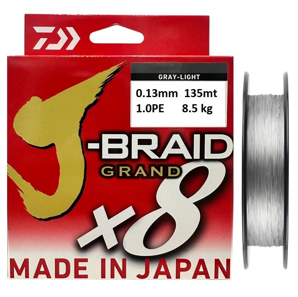 Daiwa J-Braid Grand 135mt 0.13mm 8X Gray Light İp Misina
