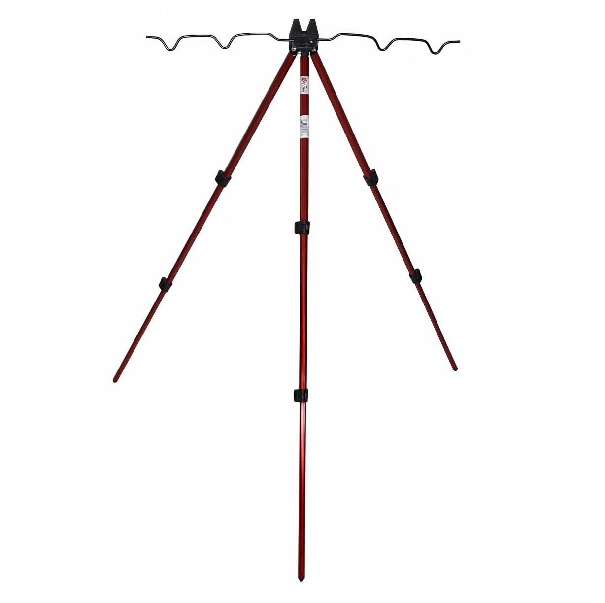 Captain 6803 Alüminyum Teleskobik 3 Ayaklı Olta Tripodu Kırmızı