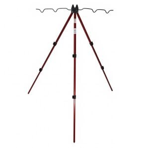 Captain 6803 Alüminyum Teleskobik 3 Ayaklı Olta Tripodu Kırmızı