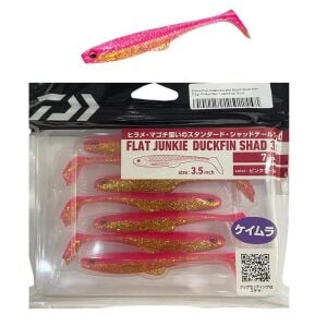 Daiwa Flat Junkie Duckfin Shad 3.5inch 9cm 5.2gr Silikon Yem 7 Adet Pink Gold