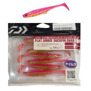 Daiwa Flat Junkie Duckfin Shad 3.5inch 9cm 5.2gr Silikon Yem 7 Adet Pink Gold