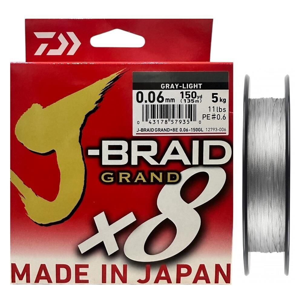 Daiwa J-Braid Grand 135mt 0.06mm 8X Gray Light İp Misina
