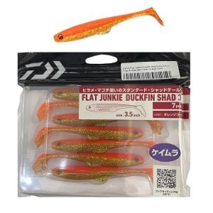 Daiwa Flat Junkie Duckfin Shad 3.5inch 9cm 5.2gr Silikon Yem 7 Adet Orange Gold